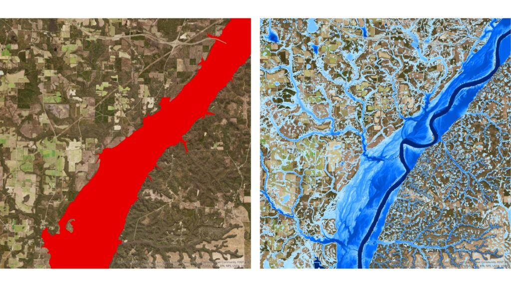 FEMA vs Fathom flood data visualisation
