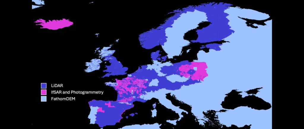 LiDAR coverage in European in FathomDEM+