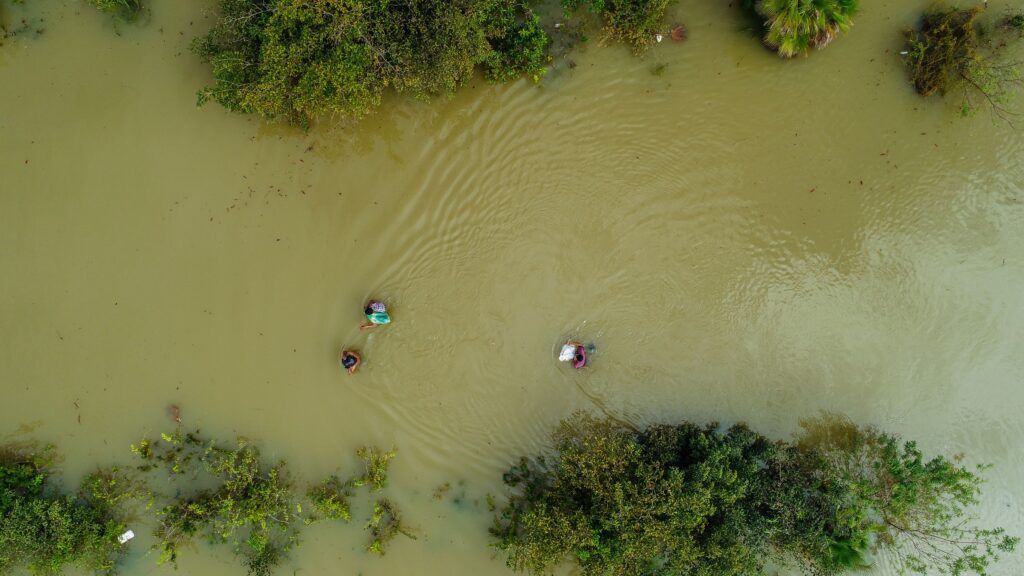 Flooded road in Central America